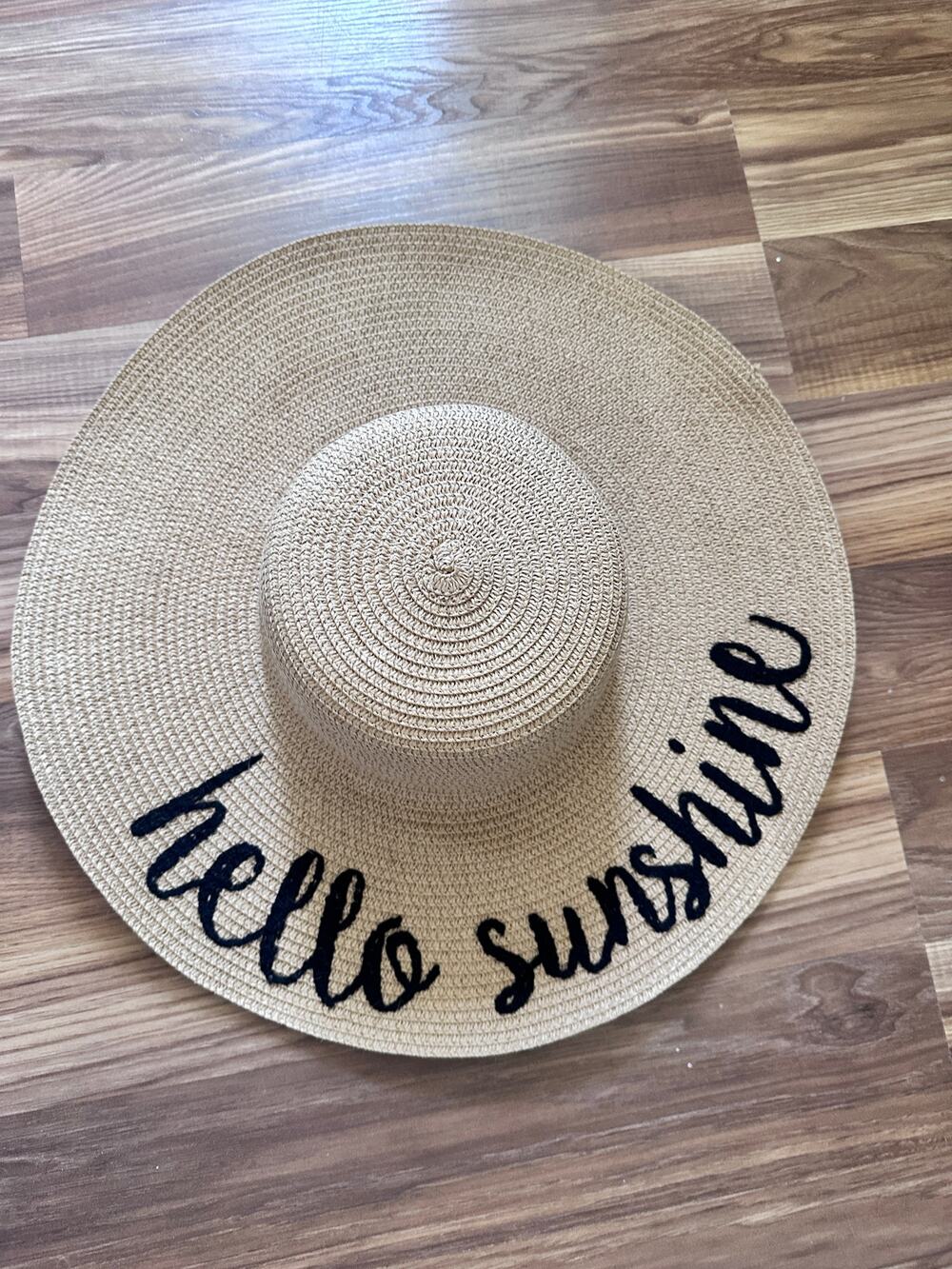 Yellow Sunshine Paper Brown Floppy Sun Hat